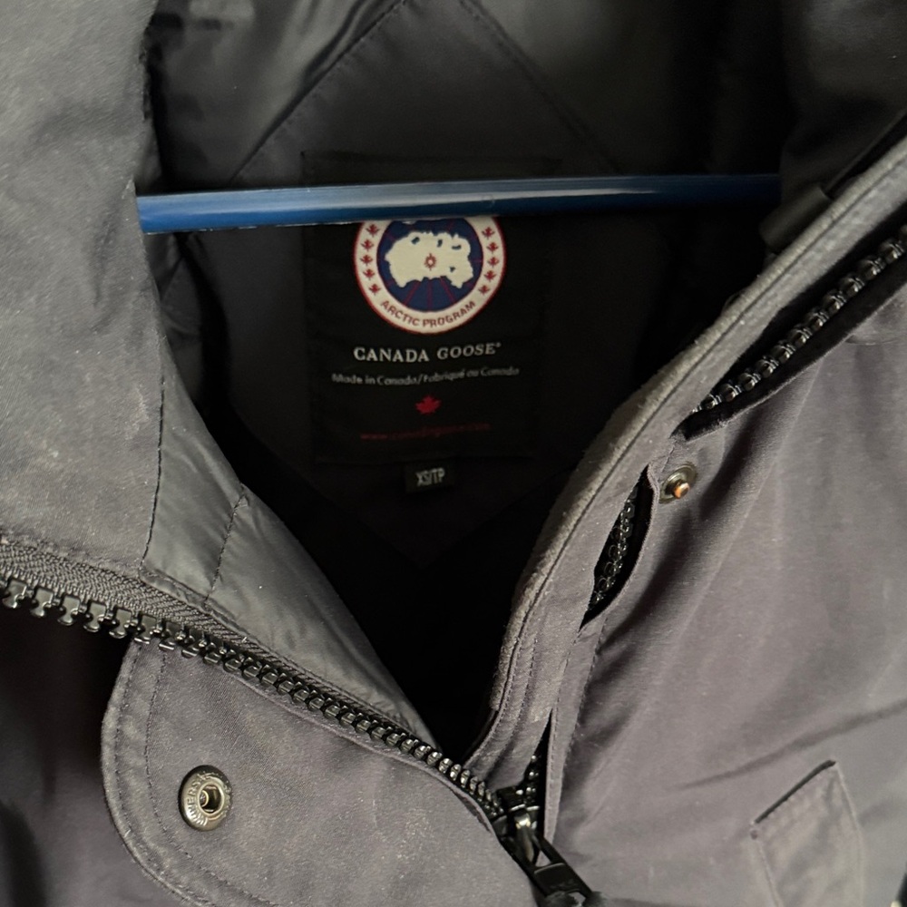 Canada Goose Blue Parka with Fur Trim Hood - Picture 4 of 9